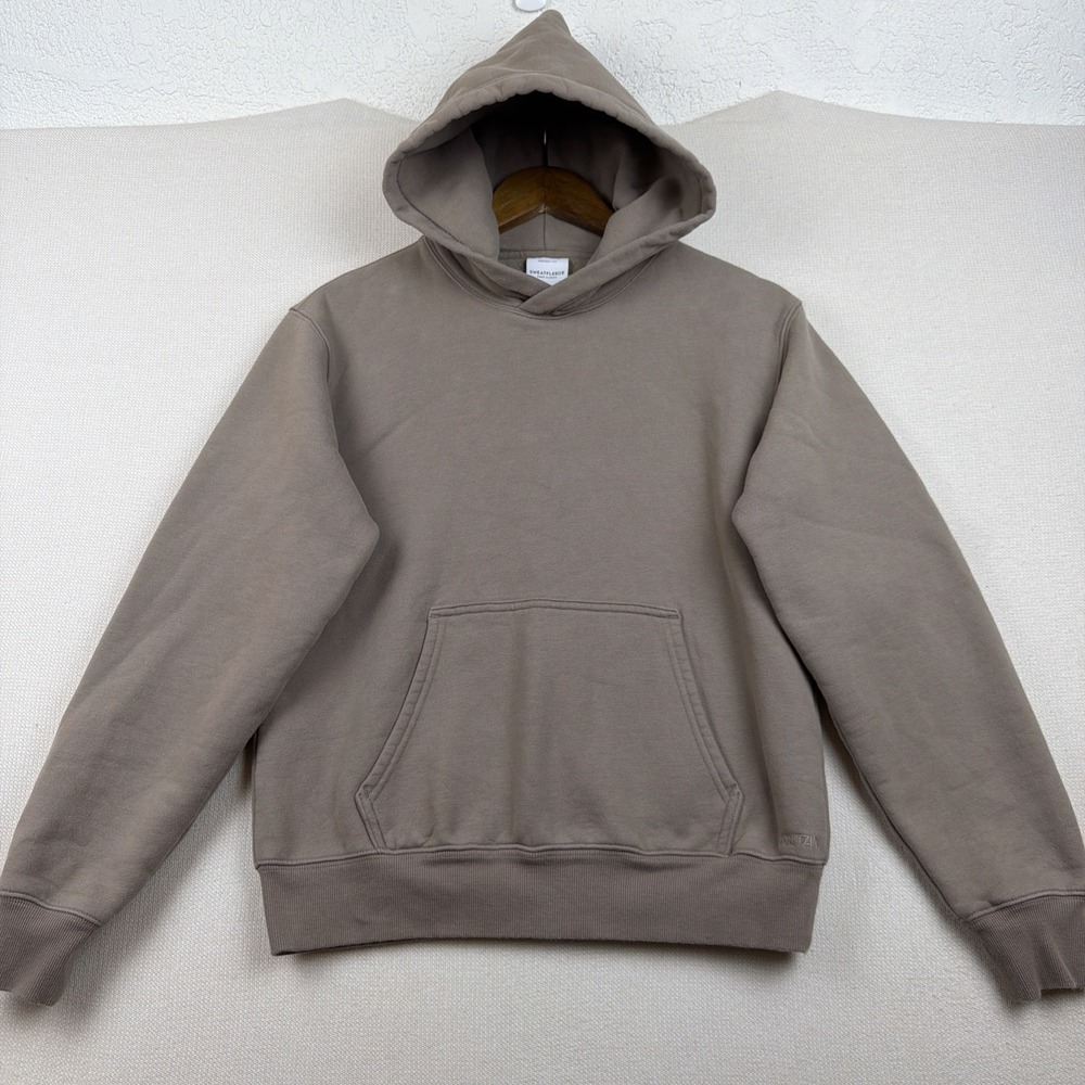 Aritzia Sweatfleece Perfect Fit Hoodie Size XS Tan/Brown Cozy Fleece Pullover